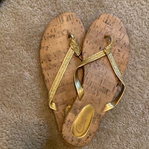 Candies gold sparkle flip flop- Size 10